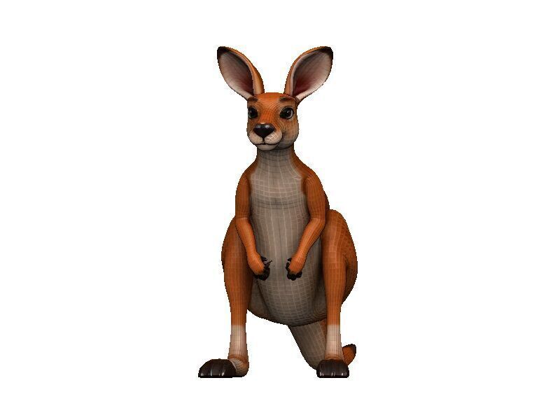 Kangaroo Low-poly 3D model_1