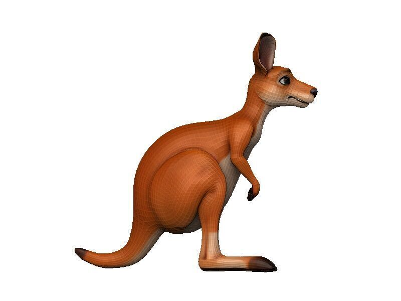 Kangaroo Low-poly 3D model_6