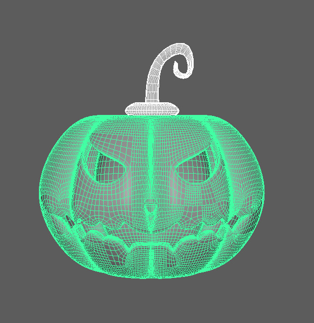 Halloween pumpkin Low-poly 3D model_2