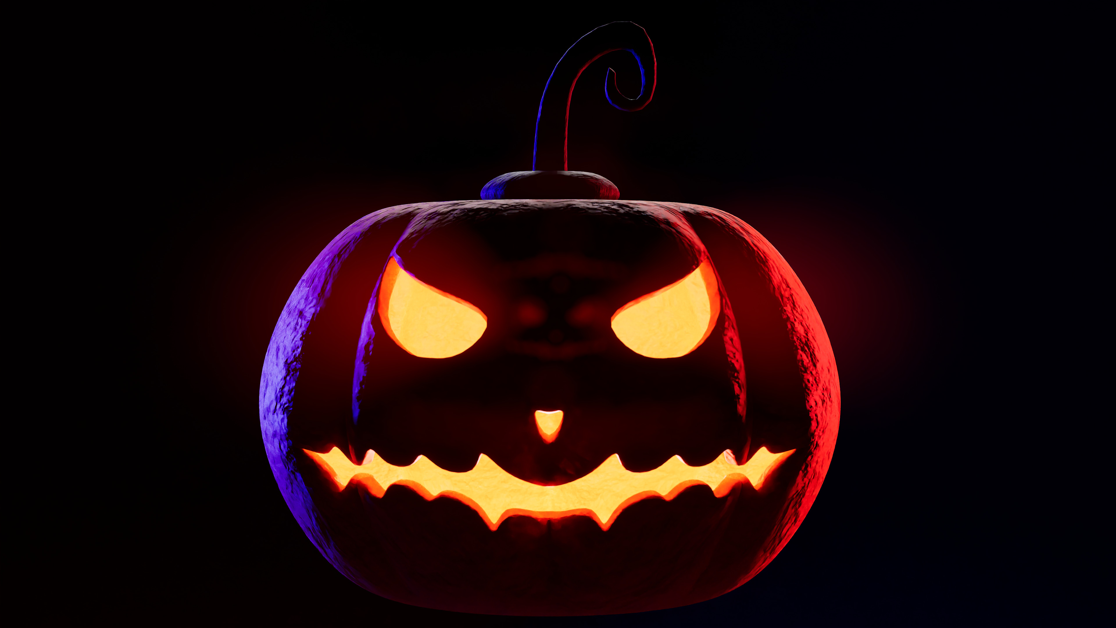 Halloween pumpkin Low-poly 3D model_1