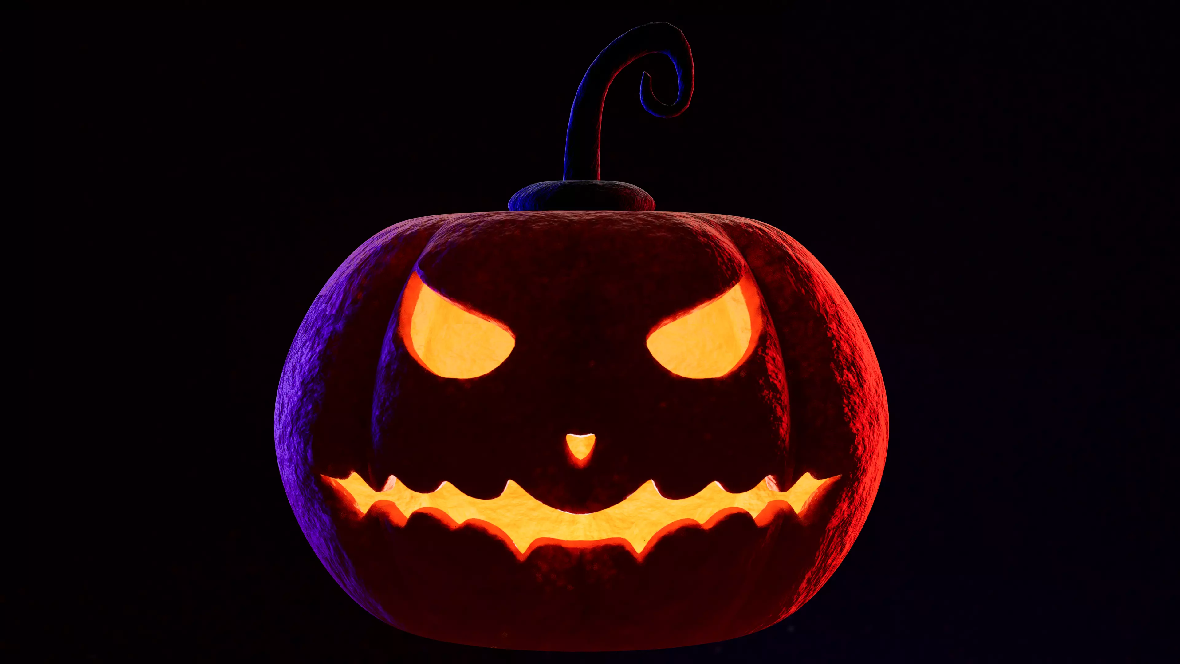 Halloween pumpkin Low-poly 3D model_0