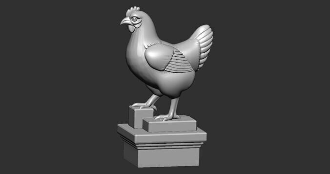 Statue of a Hen  3D print model