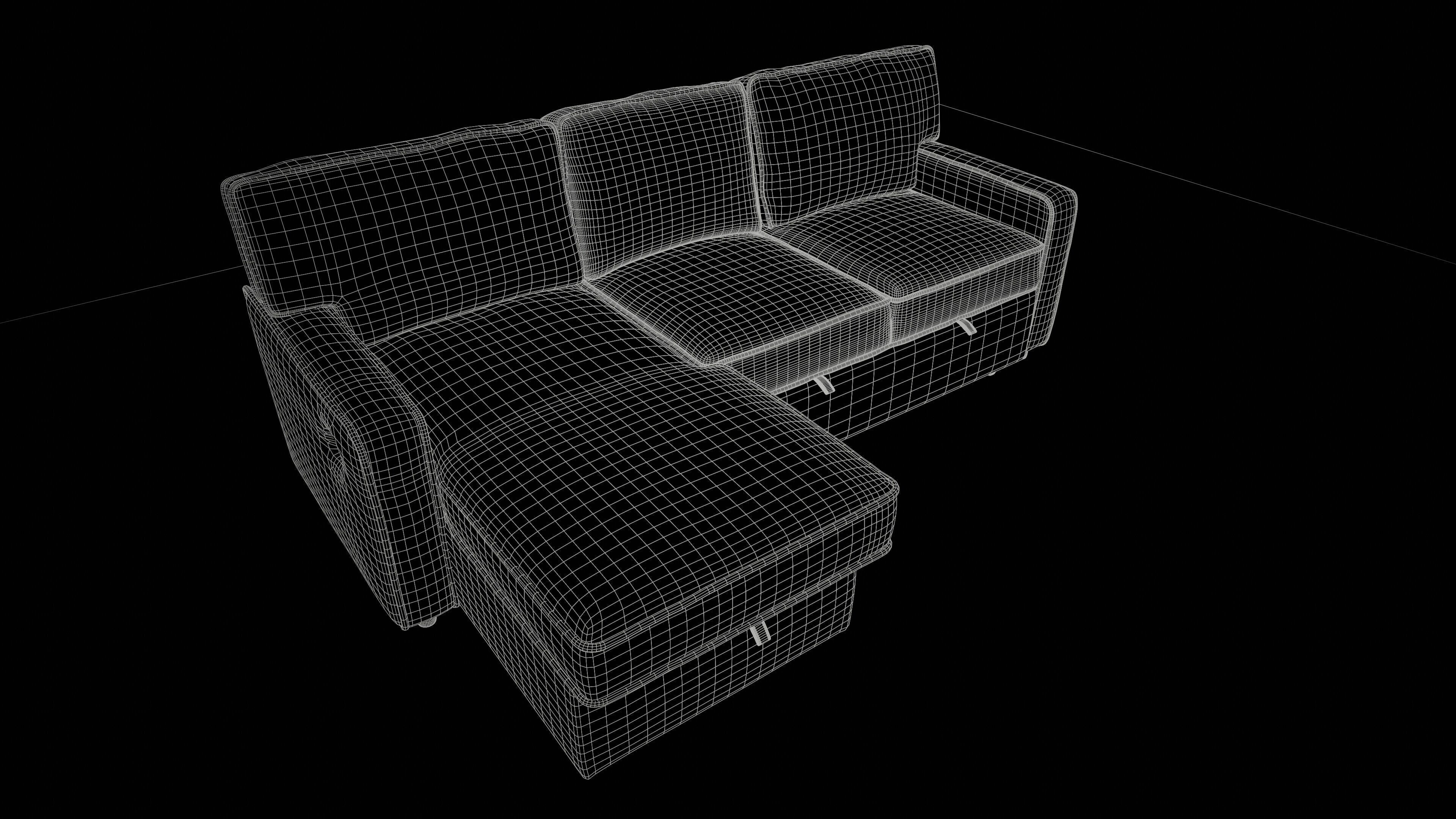 Modern L Shape Fabric Sofa 3D Model PBR Ready 3D model_3