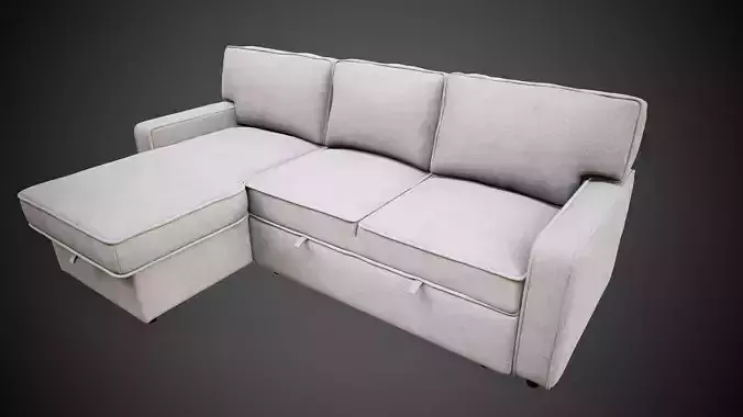 Modern L Shape Fabric Sofa 3D Model PBR Ready