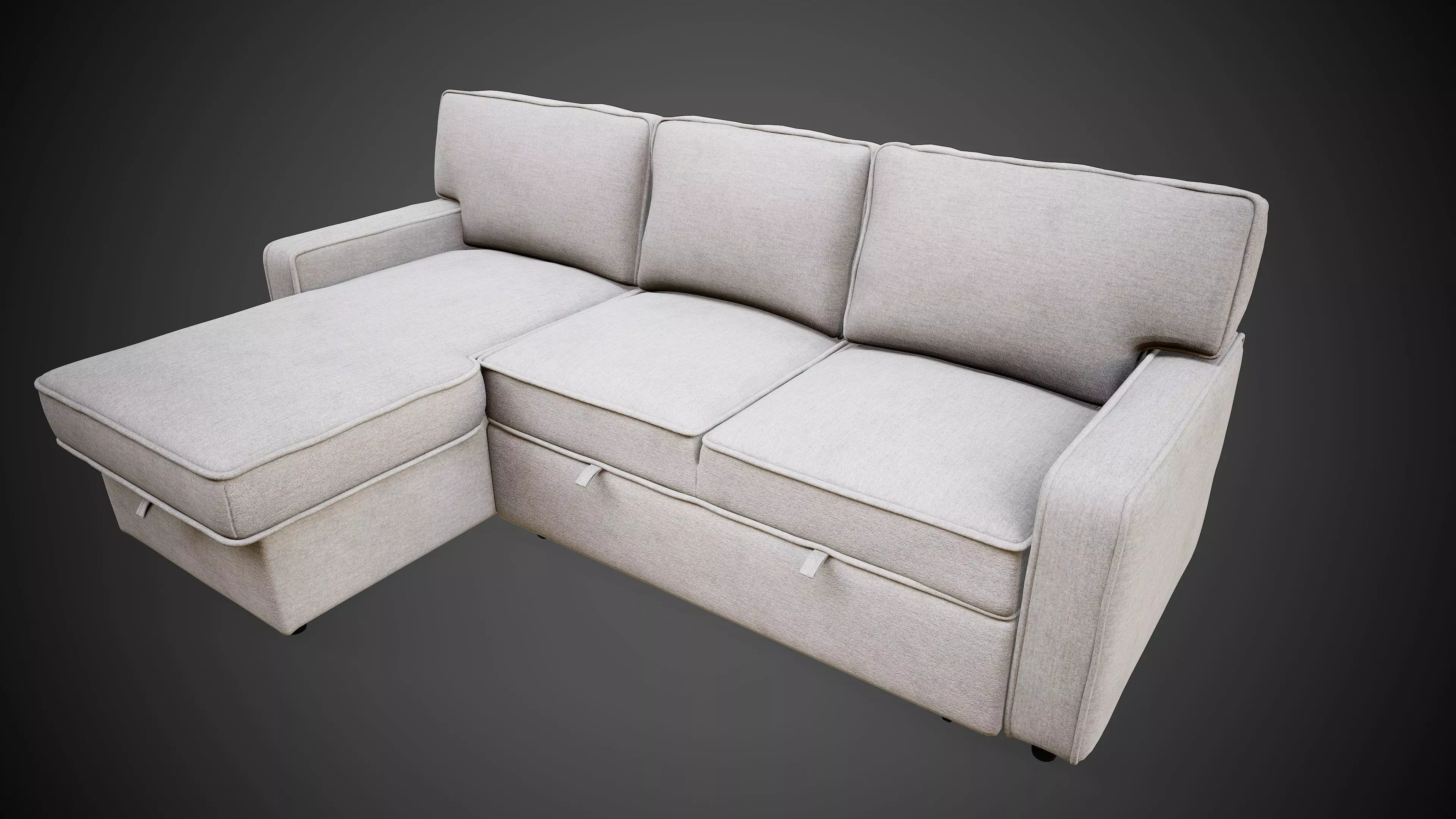 Modern L Shape Fabric Sofa 3D Model PBR Ready 3D model_0