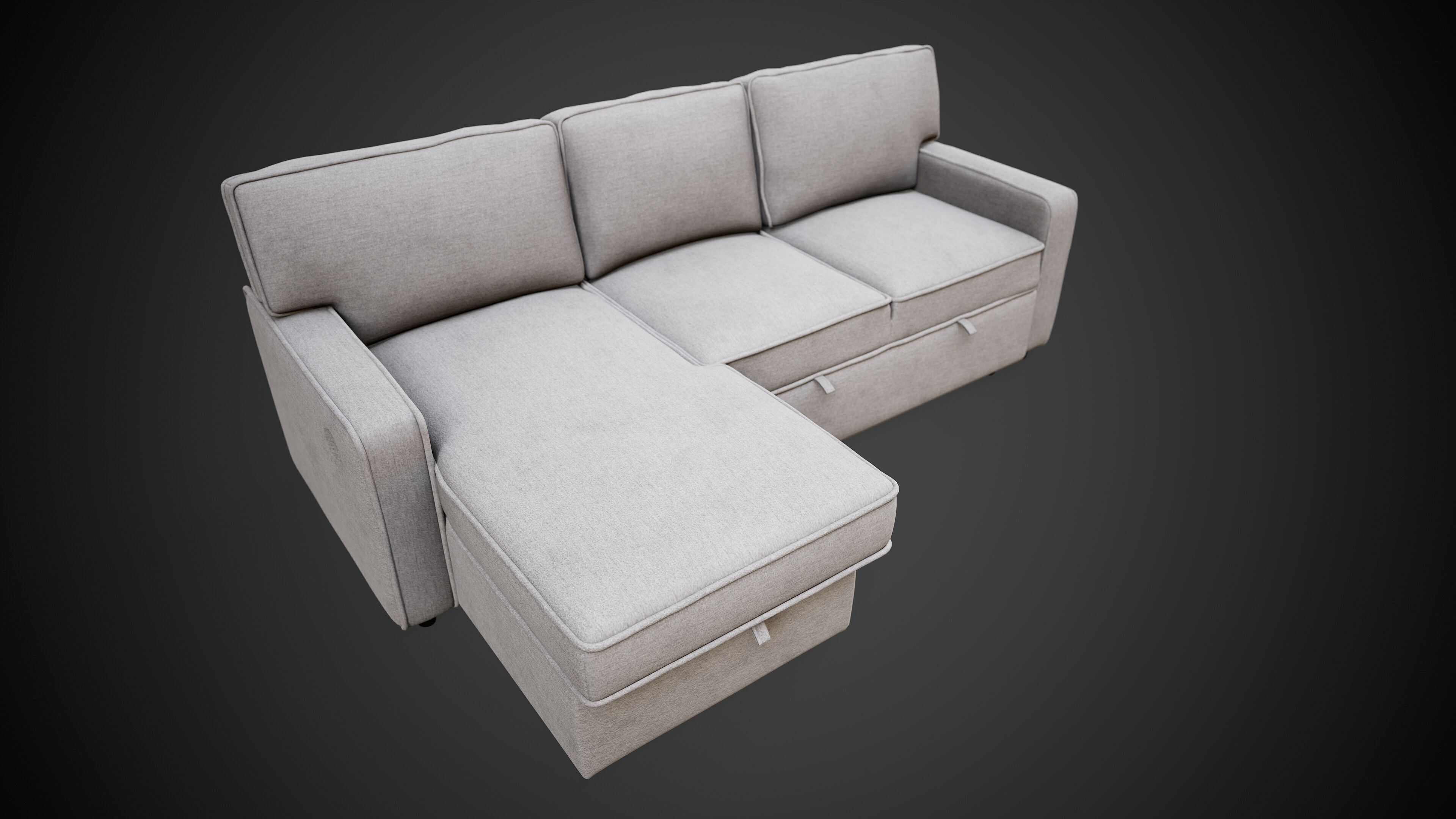 Modern L Shape Fabric Sofa 3D Model PBR Ready 3D model_2