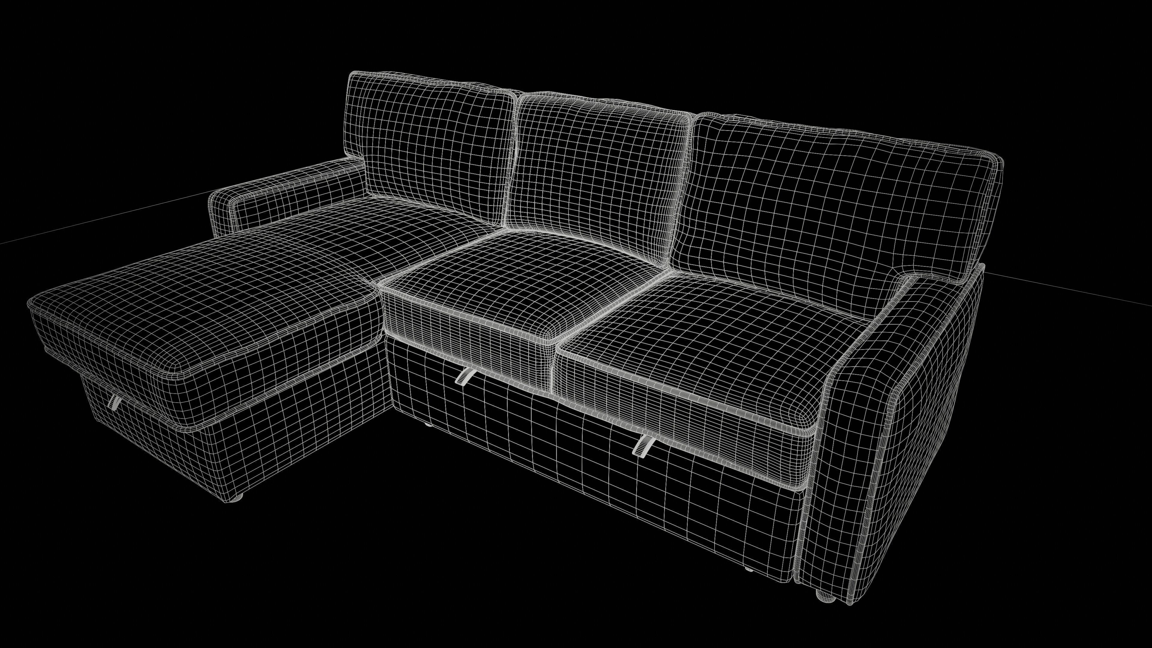 Modern L Shape Fabric Sofa 3D Model PBR Ready 3D model_1