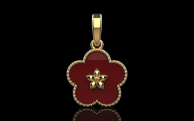 Enamel clover pendant model 1366 3D print model