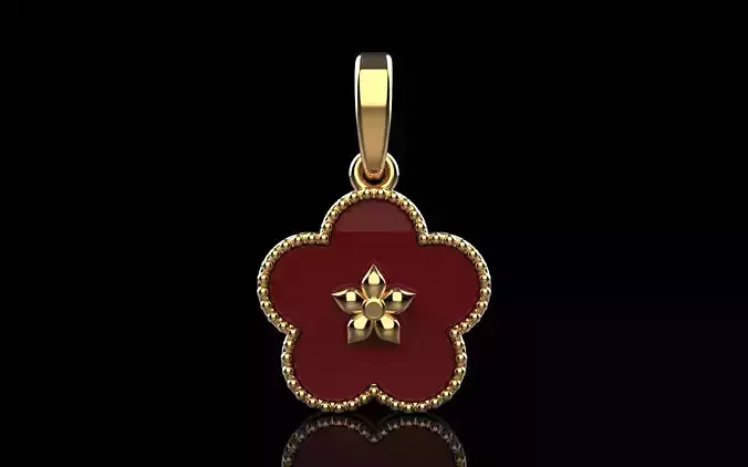 Enamel clover pendant model 1366