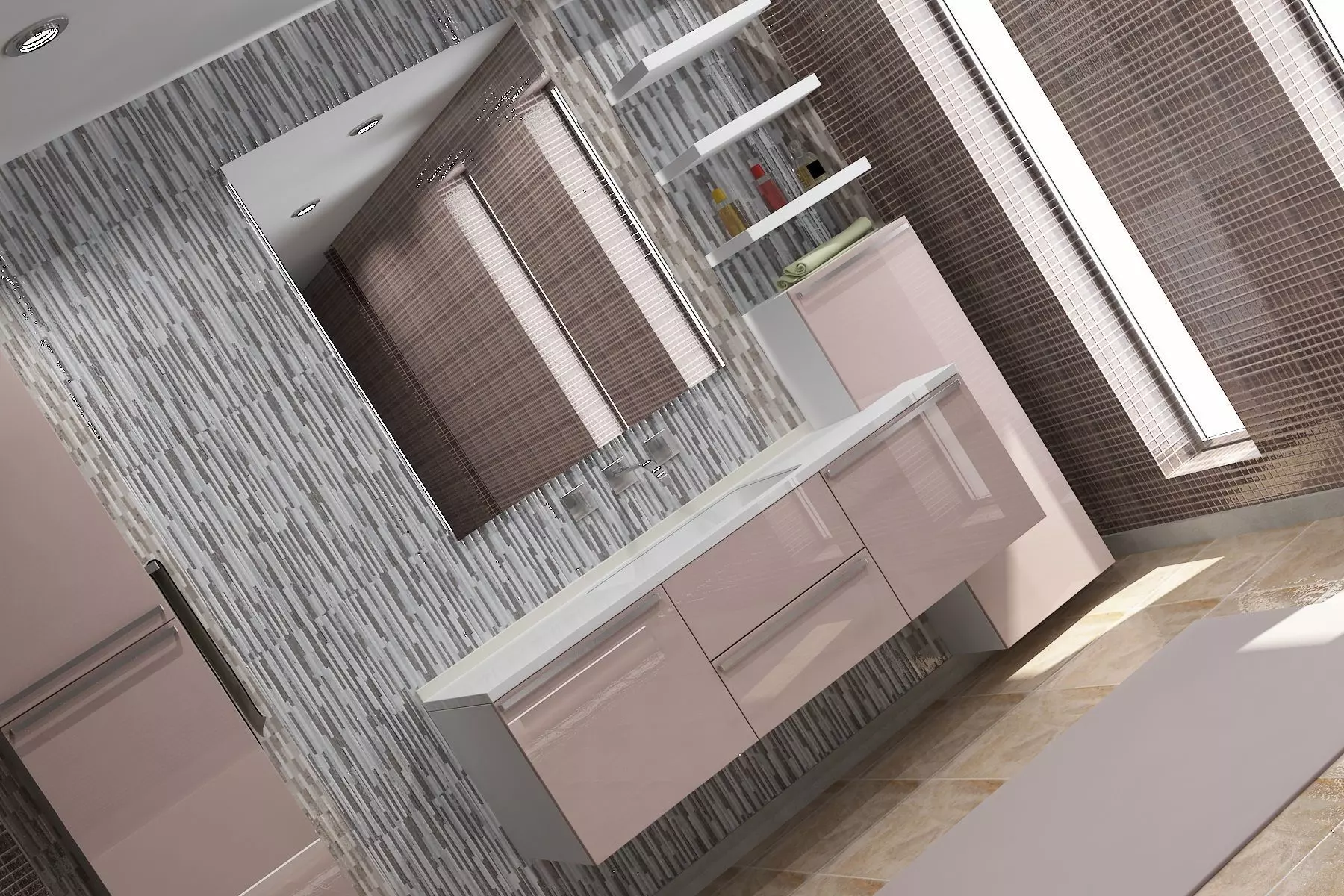 Modern Bathroom Cabinet 3D Model 3D model_0