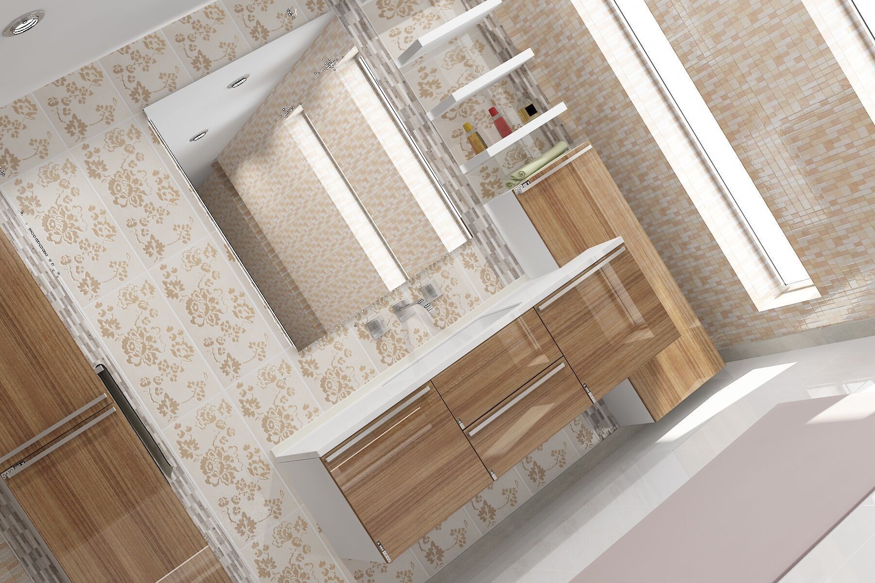 Modern Bathroom Cabinet 3D Model 3D model_4