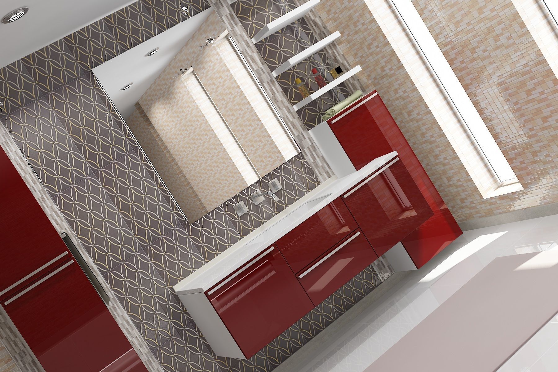 Modern Bathroom Cabinet 3D Model 3D model_2