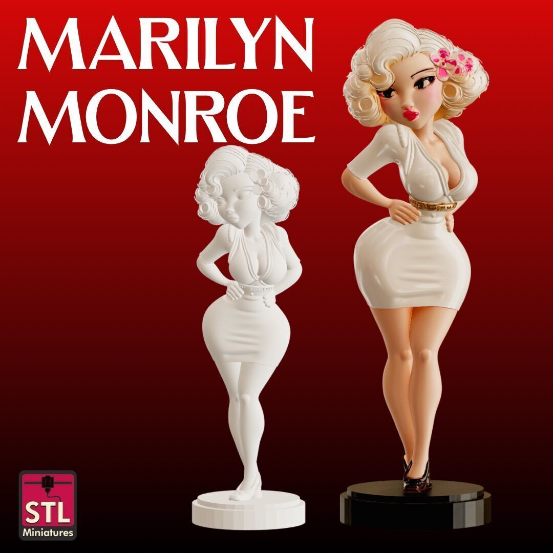 STL File Marilyn Monroe Classic Starlet Miniature 3D print model_1