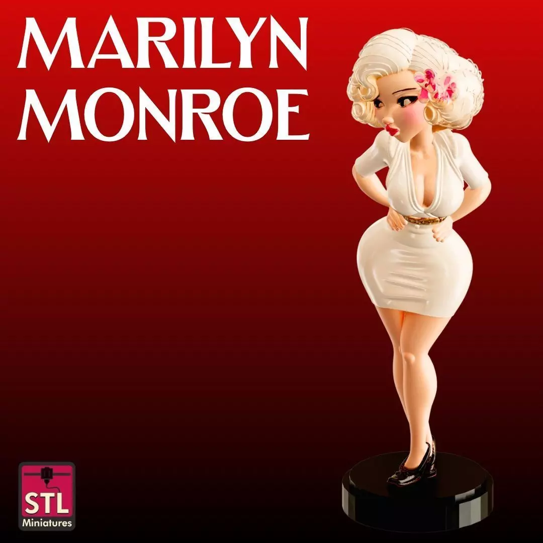 STL File Marilyn Monroe Classic Starlet Miniature 3D print model_0