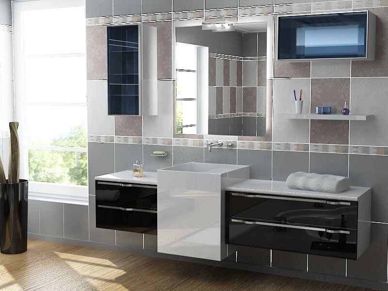 Modern Bathroom Cabinet 3D Model 3D model 3D model_4