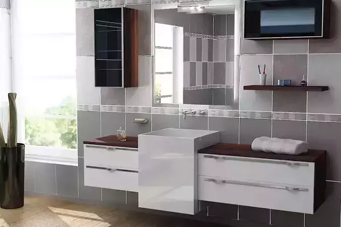 Modern Bathroom Cabinet 3D Model 3D model 3D model