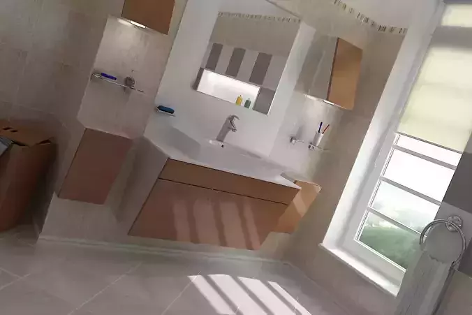 Modern Bathroom Cabinet 3D Model 3D model 3D model