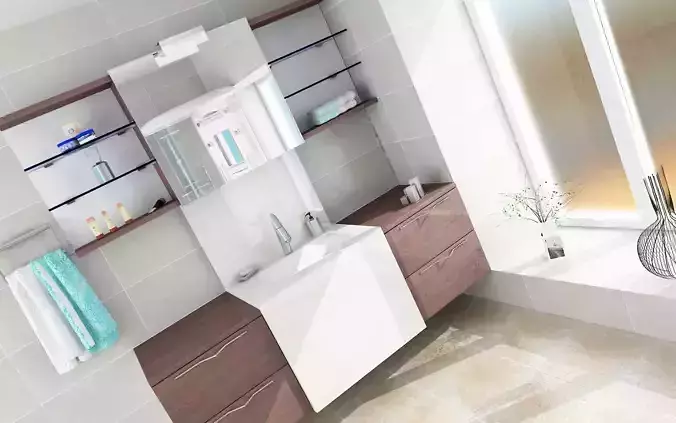Modern Bathroom Cabinet 3D Model 3D model 3D model