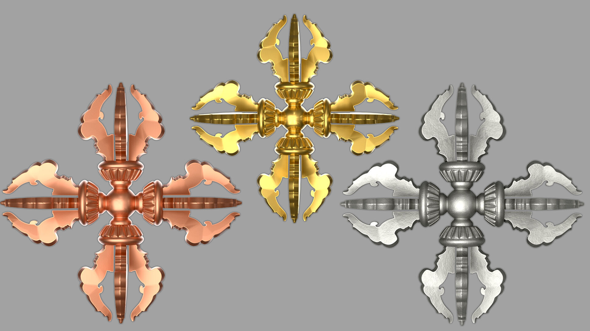 Vajra Ritual Thunderbolt Weapon 3D model_1