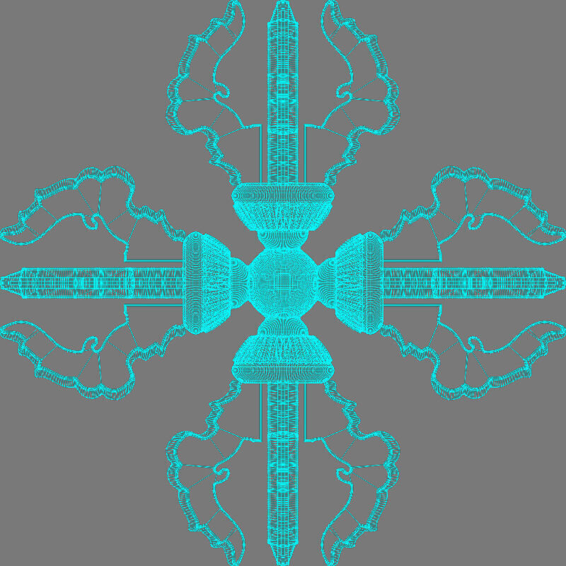 Vajra Ritual Thunderbolt Weapon 3D model_16