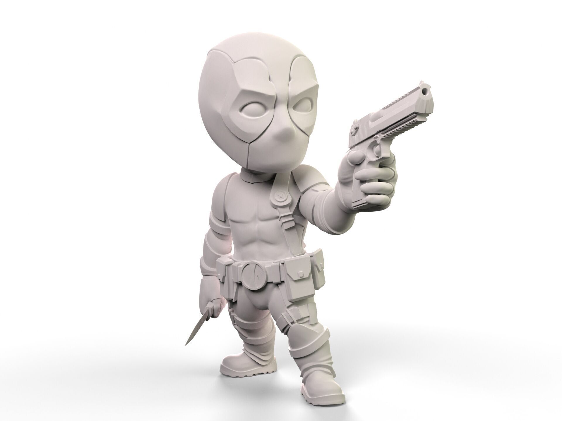 Deadpool cartoon 3D print model_1