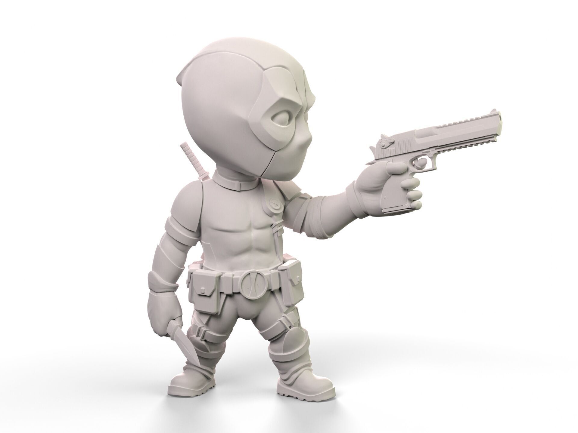 Deadpool cartoon 3D print model_2