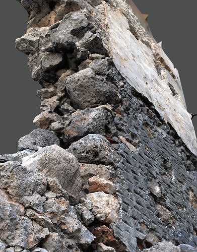 Abandoned House Ruined Part Scan - Broken Wall 03 3D model