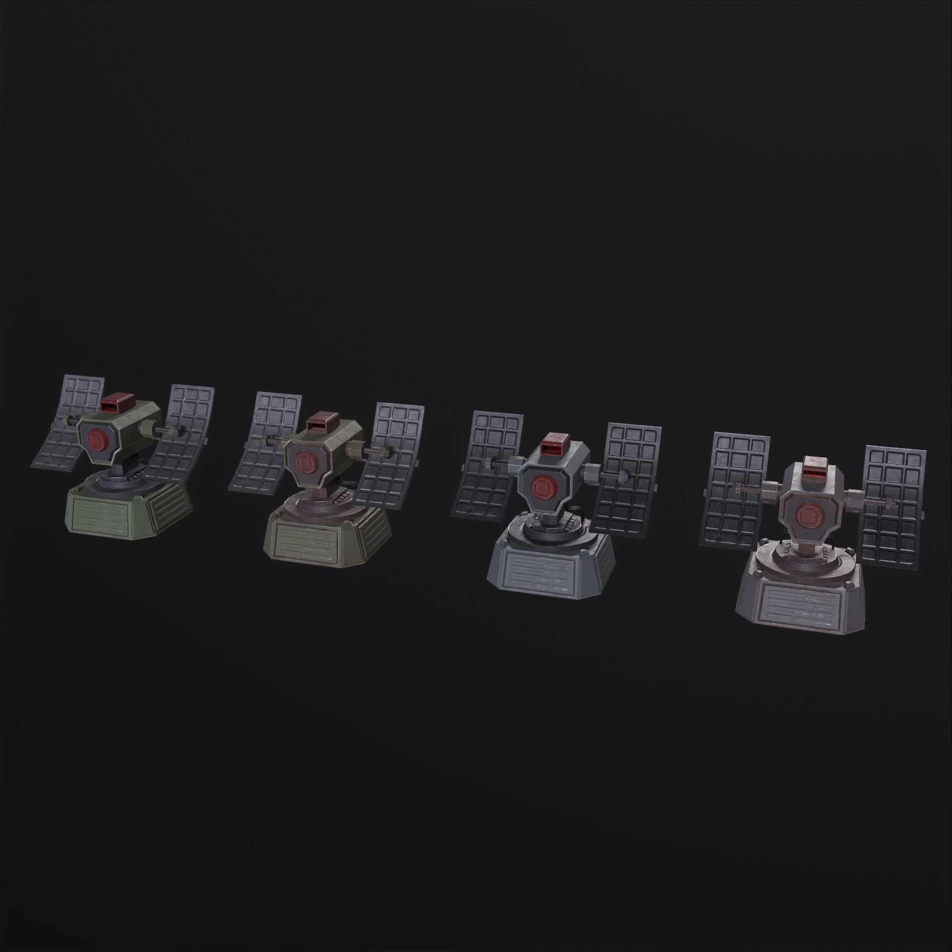 5 Modular Turret Kit PBR Low-poly 3D model_22