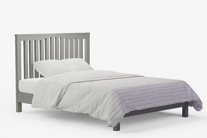 Kendall Low Footboard Full Bed Conversion Kit Gray UPS 3D model
