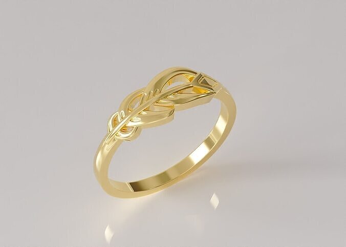 Leaf ring 3D print model