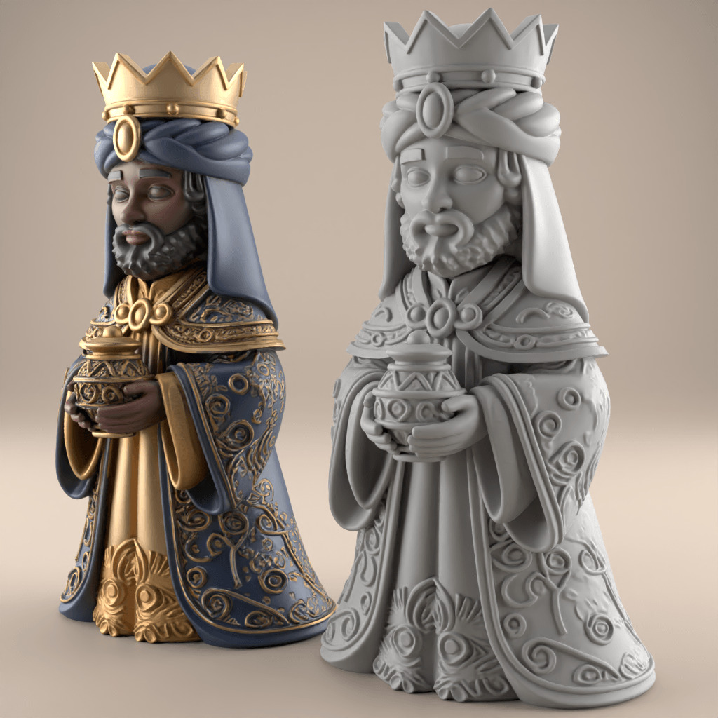 Balthazar King 3D STL File for Nativity Display 3D print model_1