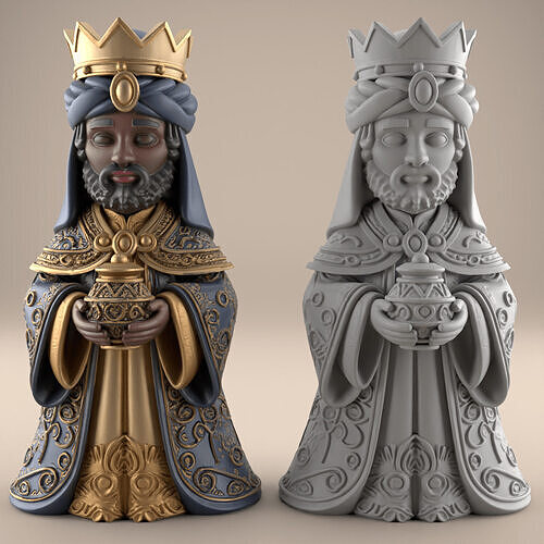 Balthazar King 3D STL File for Nativity Display 3D print model