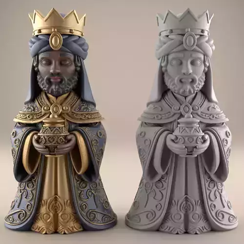 Balthazar King 3D STL File for Nativity Display 3D print model