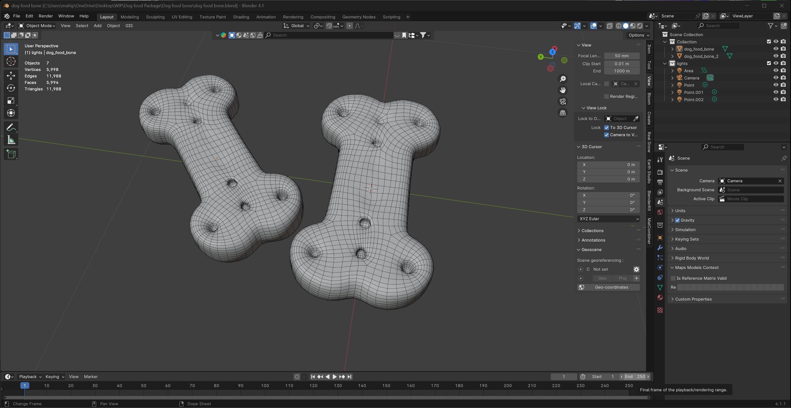 Dog food bone   Low-poly 3D model_6