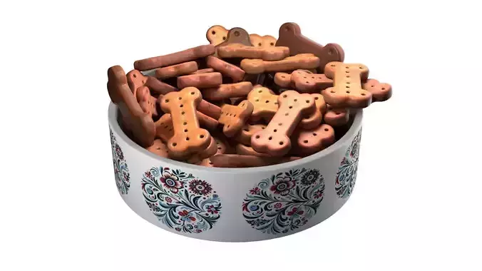 Dog food bowl 2  Low-poly 3D model