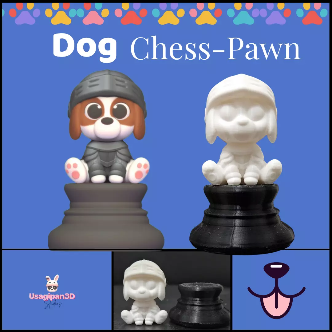 Cute Dog Chess - Pawn 3D print model