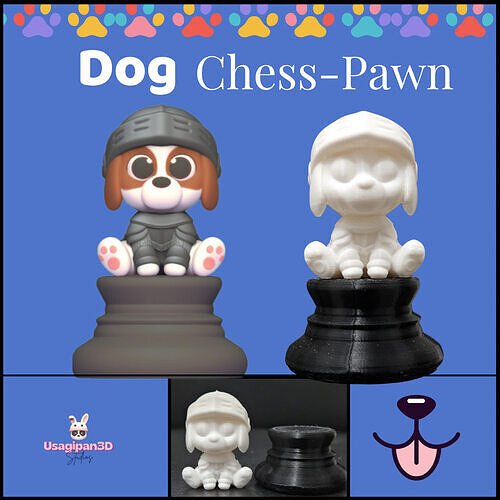 Cute Dog Chess - Pawn 3D print model