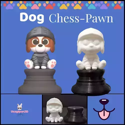 Cute Dog Chess - Pawn 3D print model