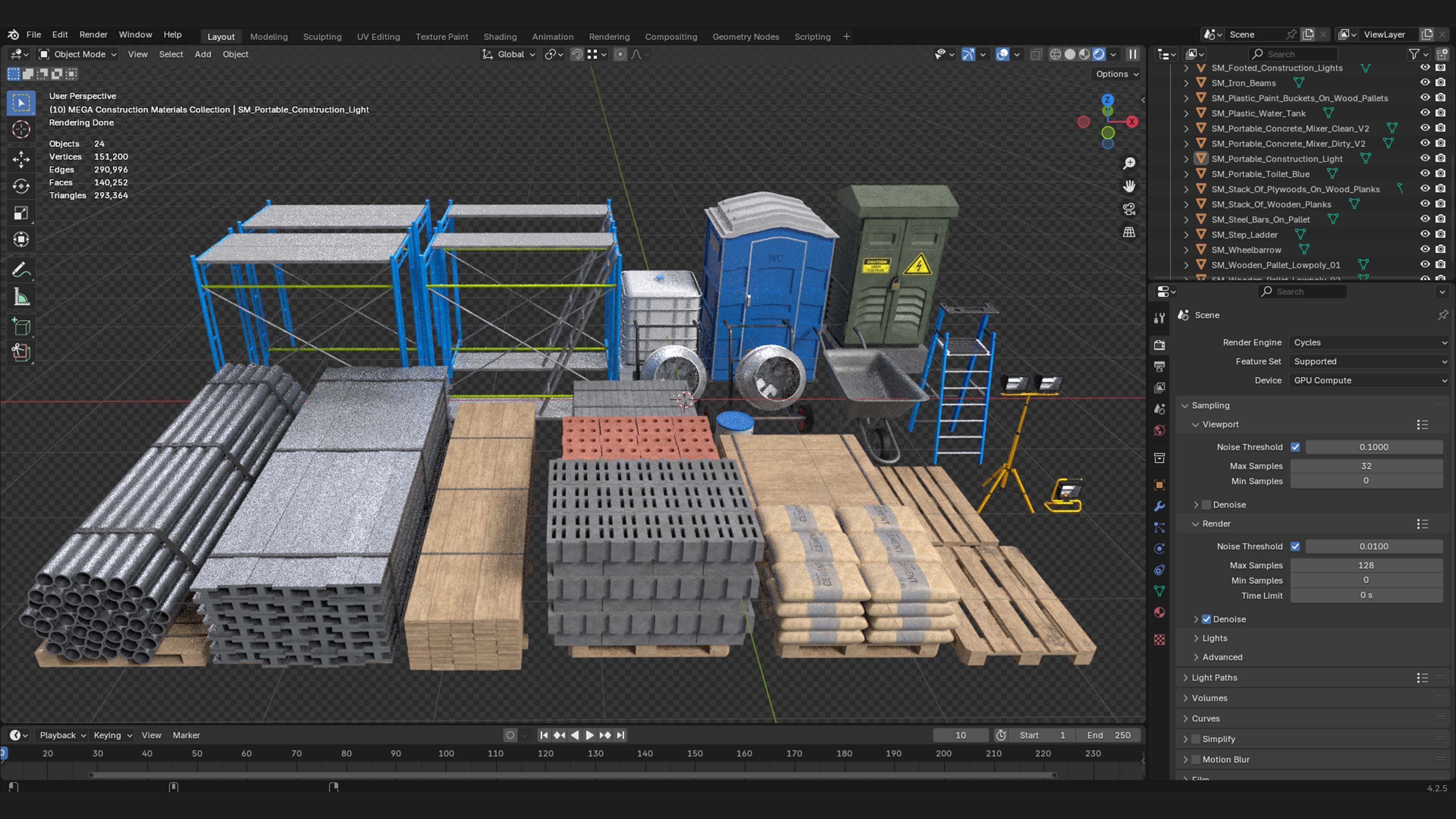 MEGA Construction Materials Collection Low-poly 3D model_1