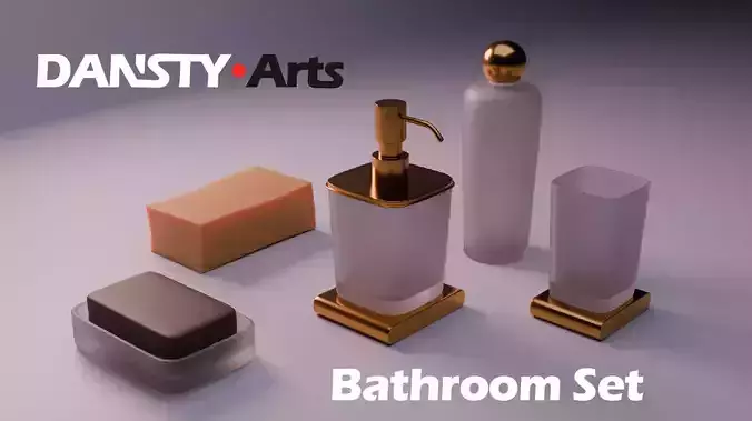 Stylized Bathroom props set for multiplication or animation
