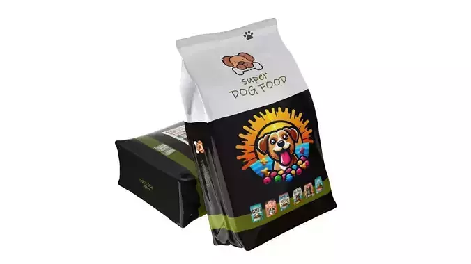 Dog food package 1  Low-poly 3D model
