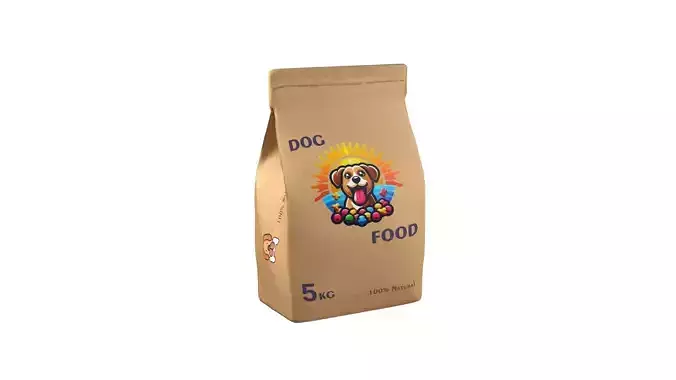 Dog food package 2  Low-poly 3D model