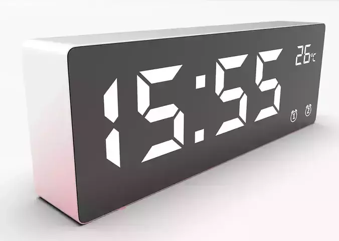CLOCK REDWHITE WHITE Low-poly 3D model