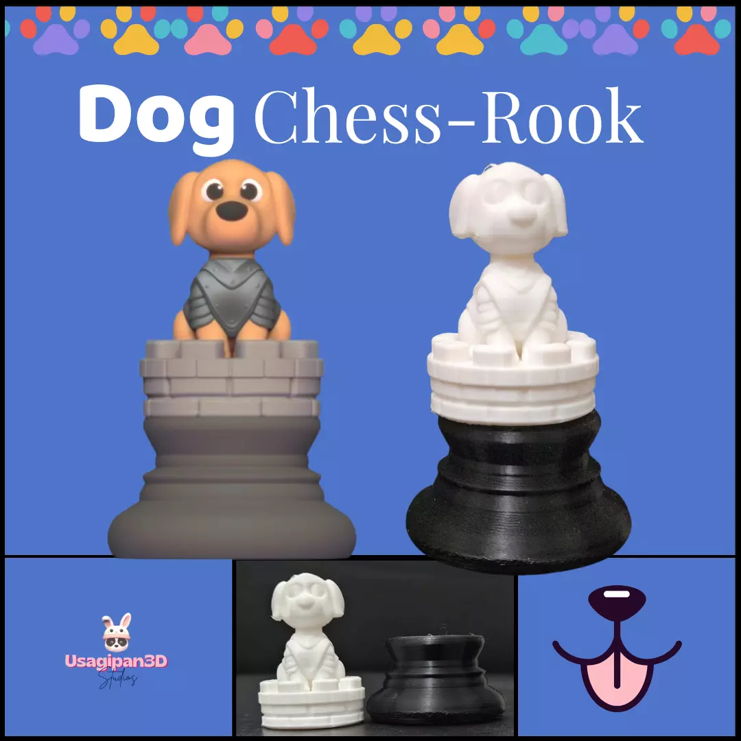 Cute Dog Chess - Rook 3D print model