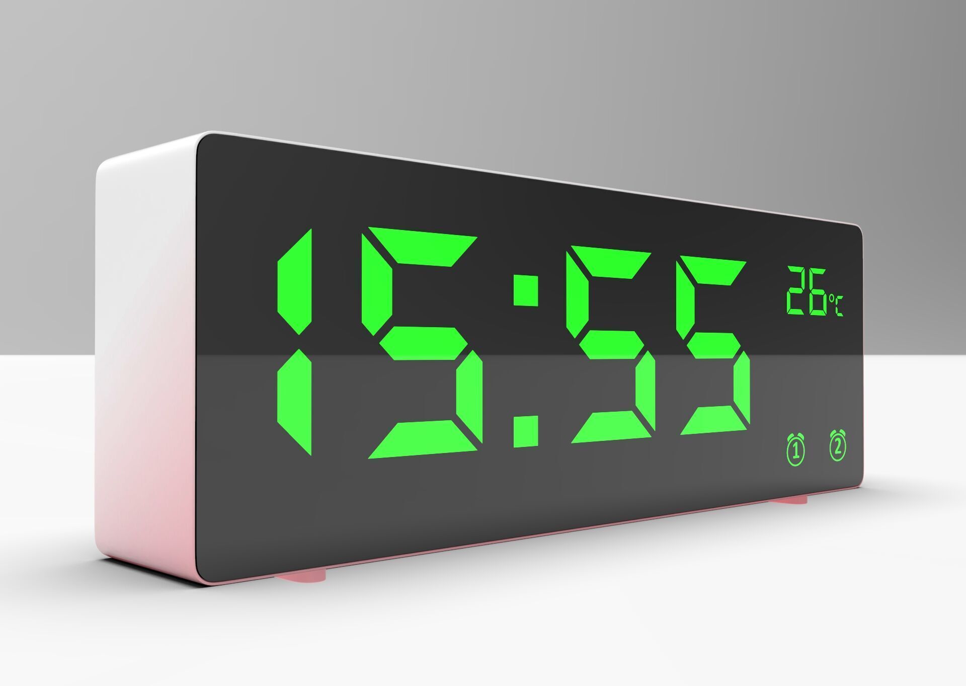 CLOCK REDWHITE GREEN Low-poly 3D model_3
