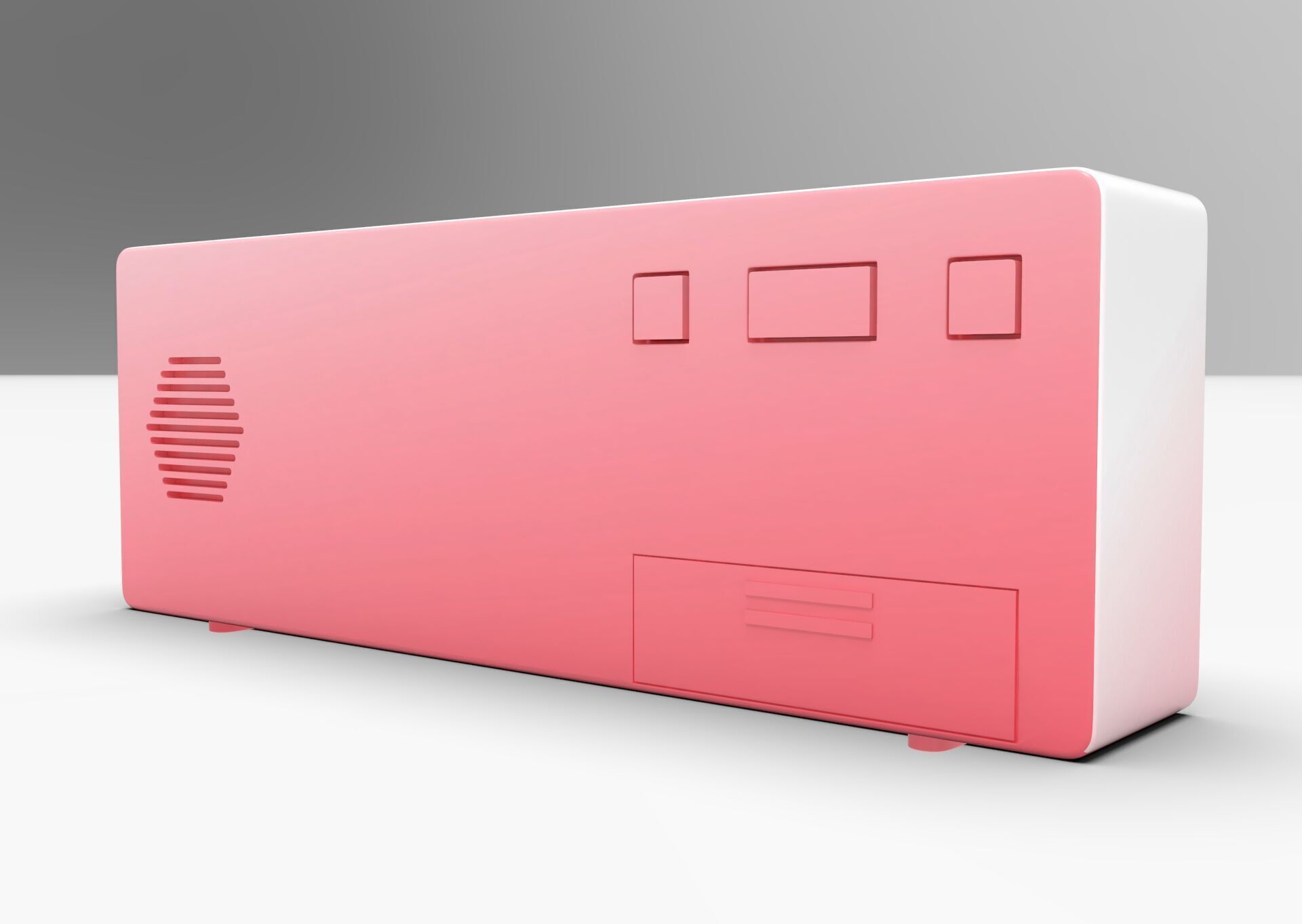 CLOCK REDWHITE GREEN Low-poly 3D model_4