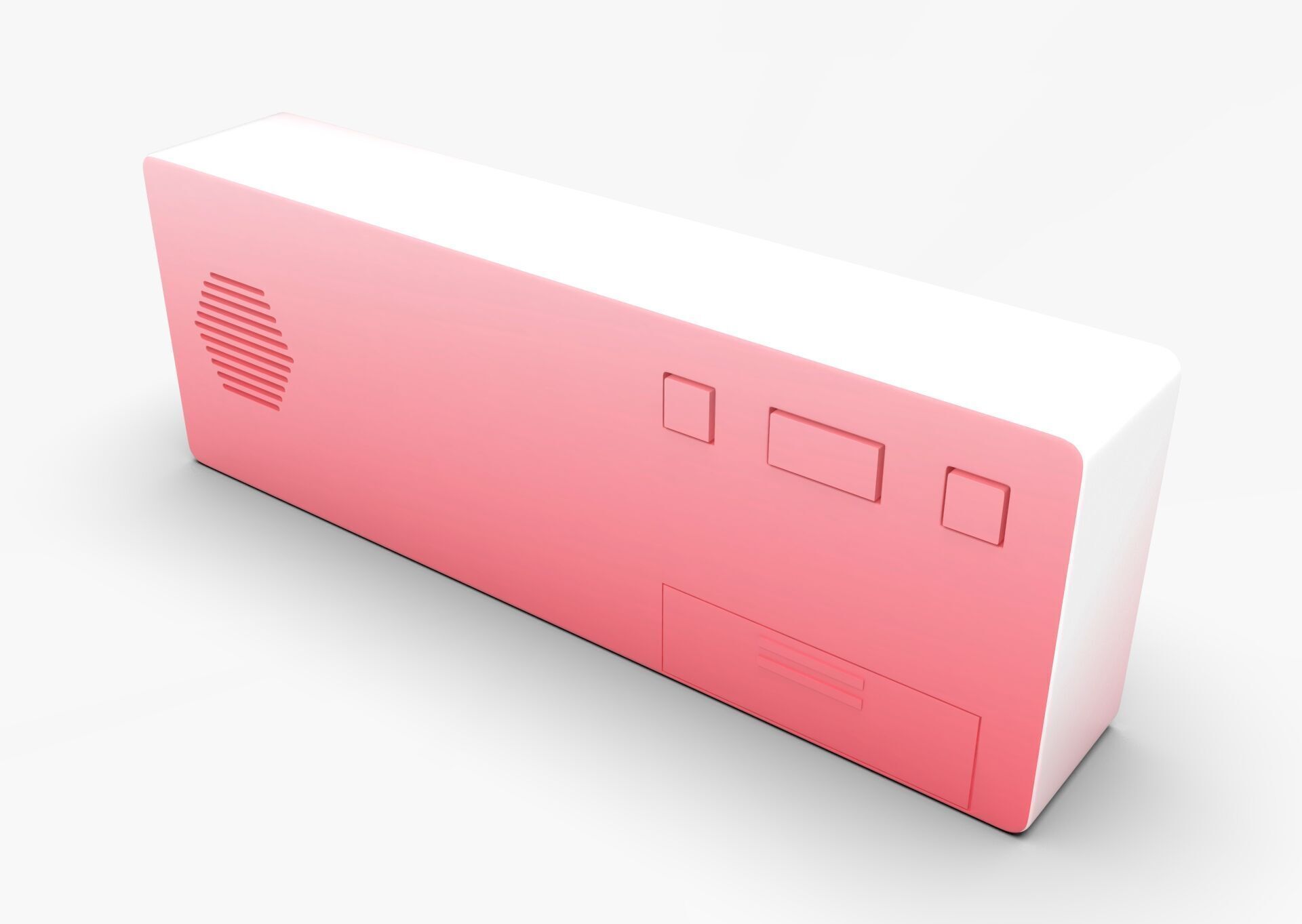 CLOCK REDWHITE GREEN Low-poly 3D model_7