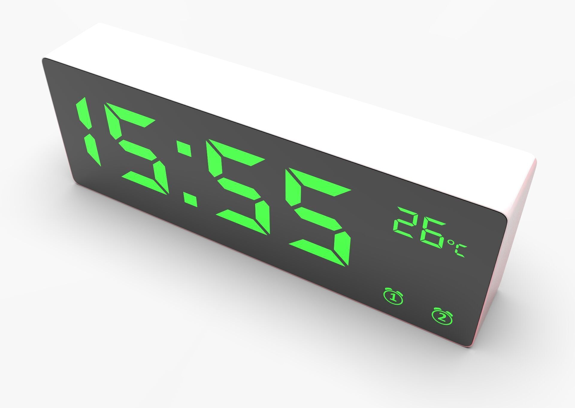 CLOCK REDWHITE GREEN Low-poly 3D model_9