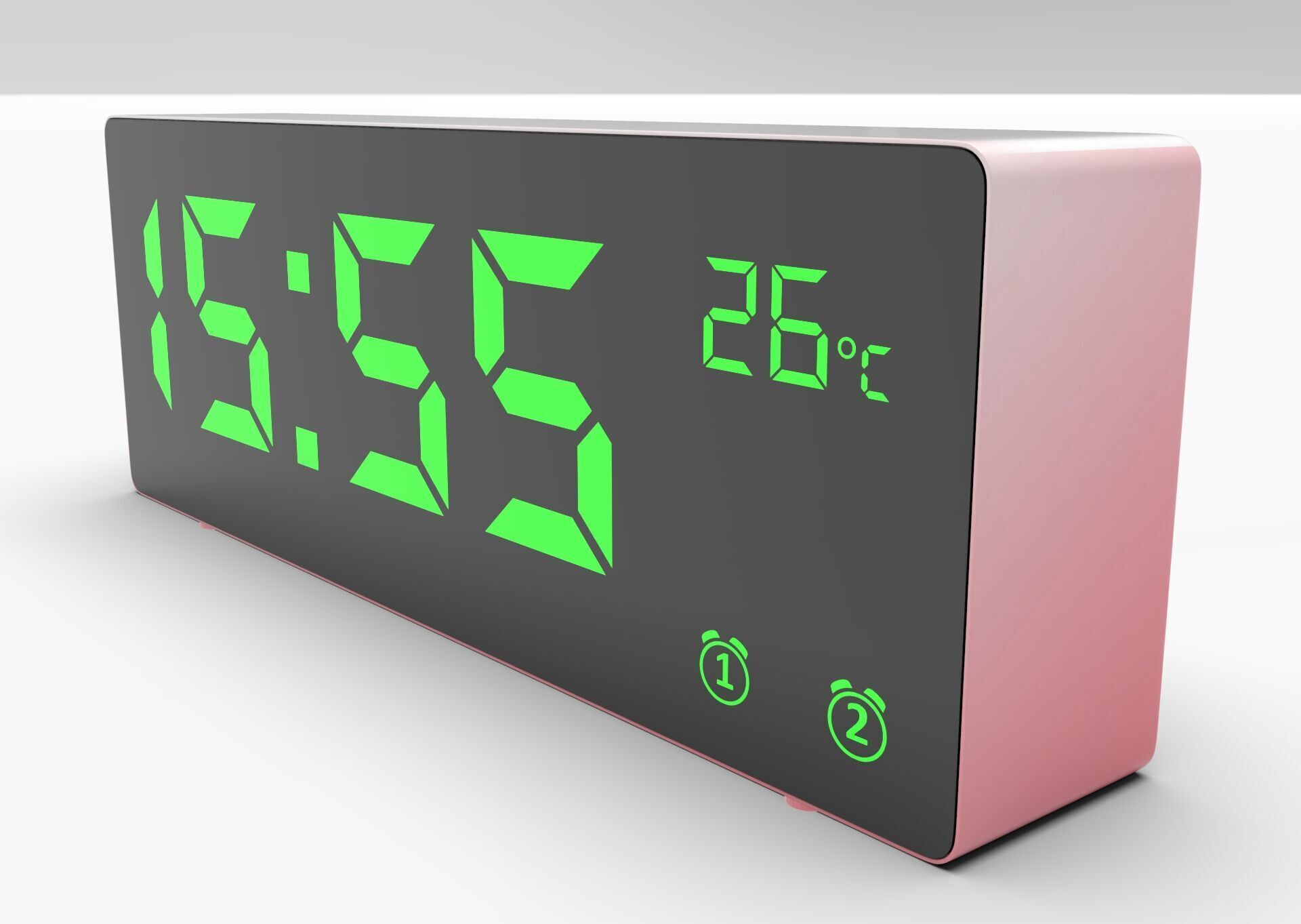 CLOCK REDWHITE GREEN Low-poly 3D model_1