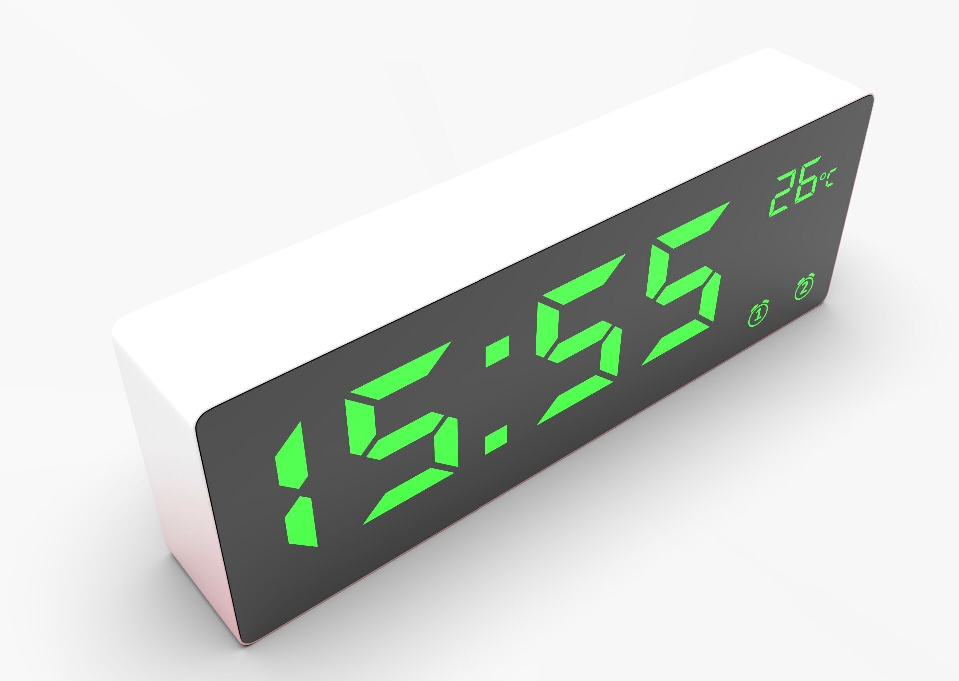 CLOCK REDWHITE GREEN Low-poly 3D model_8